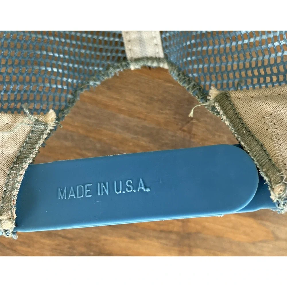 VTG USA MADE New Era Blank Trucker Hat Snapback Cap Vintage Blue Mesh